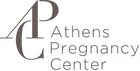 Logo of Athens Pregnancy Center with a stylized 'AP' design.