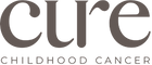 Logo for Cure Childhood Cancer with a brown color scheme.