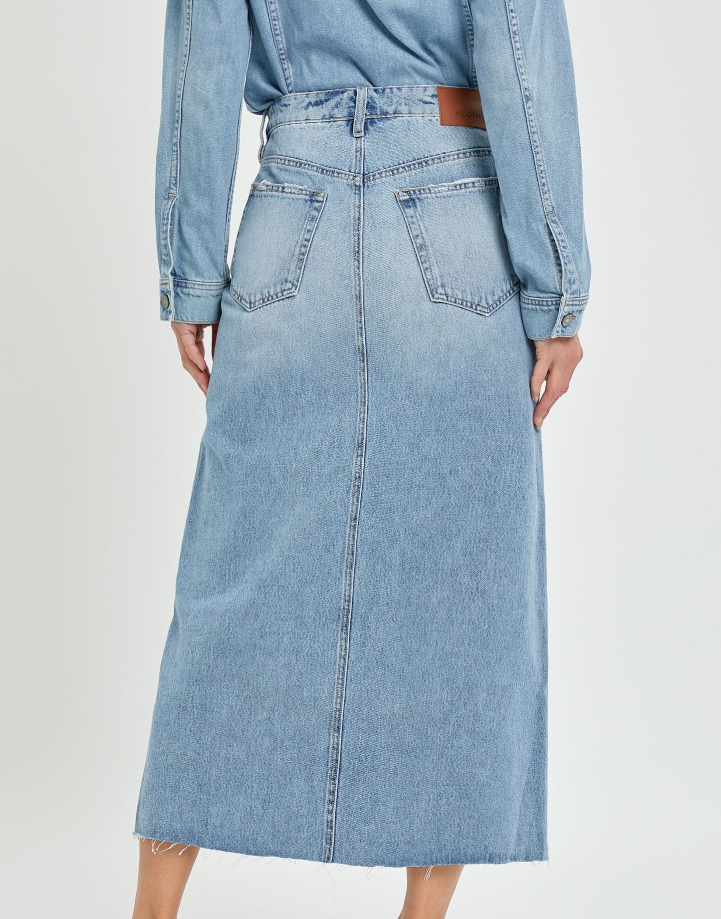PEYTON DENIM MIDI SKIRT