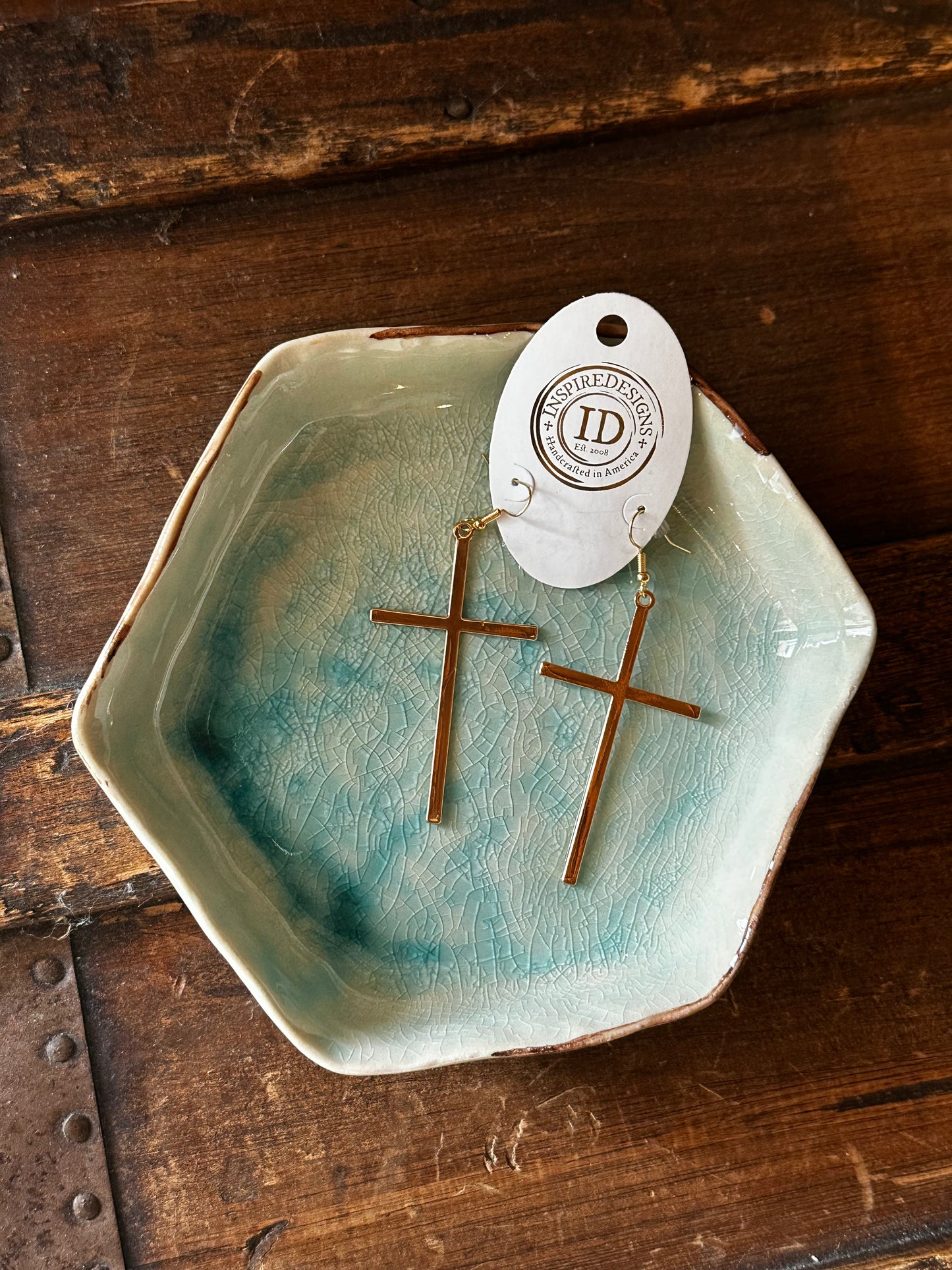 SLEEK CROSS EARRINGS by INSPIRE DESIGNS