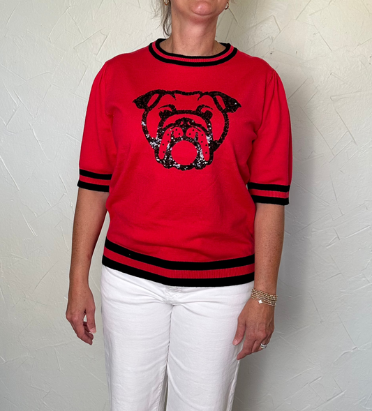 GEORGIA BULLDOG SWEATER TOP