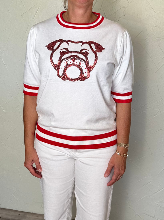 GEORGIA BULLDOG SWEATER TOP