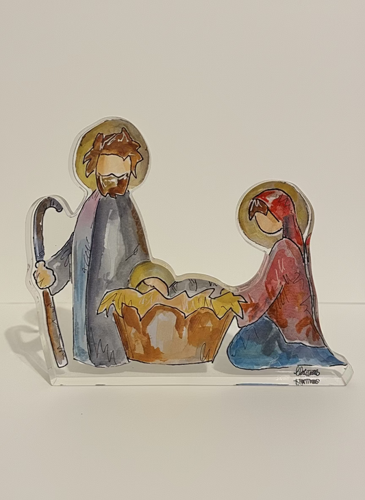 NATIVITY ACRYLIC by LEAH LATURELL ART