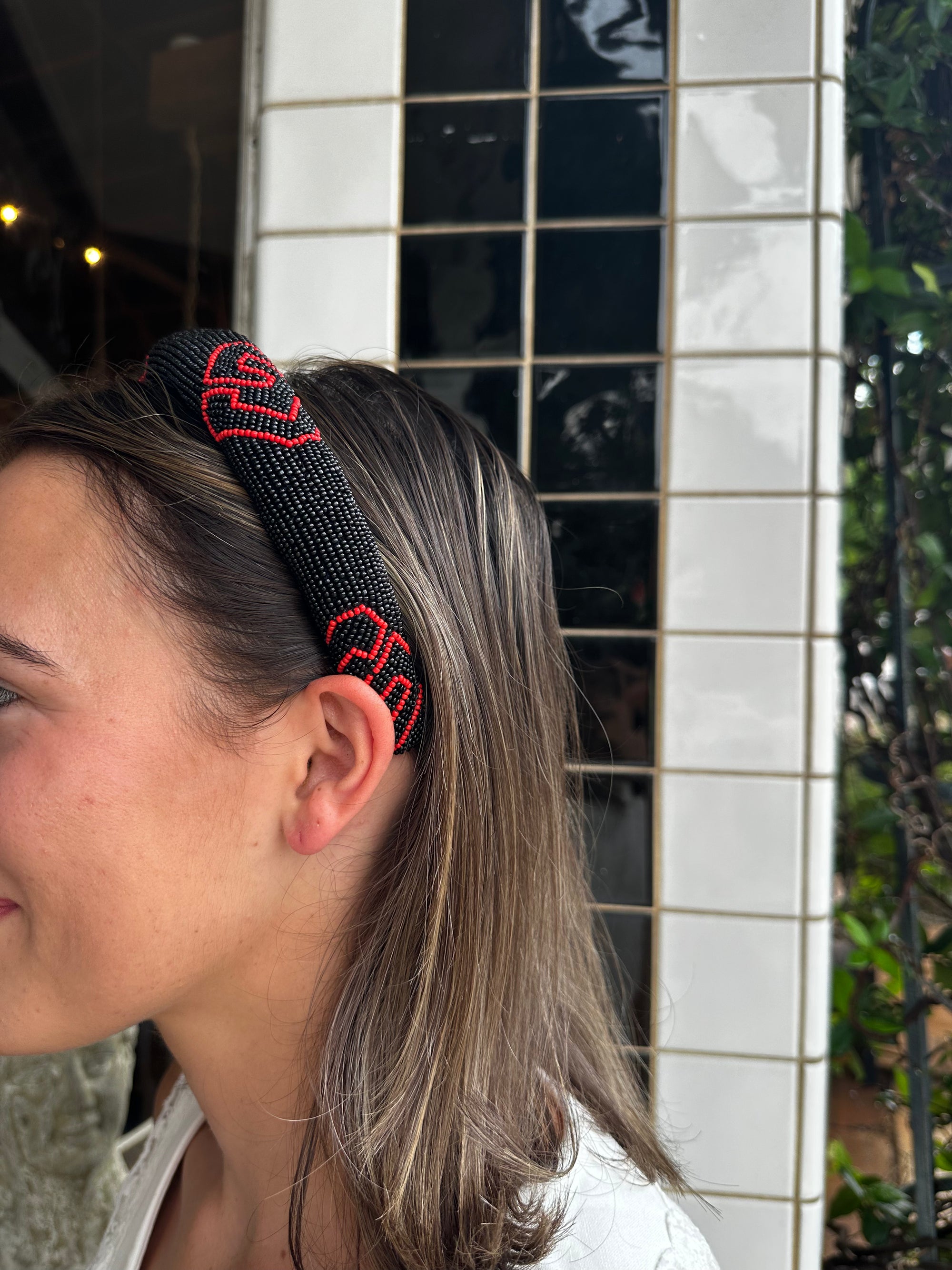 "G" BEADED HEADBAND