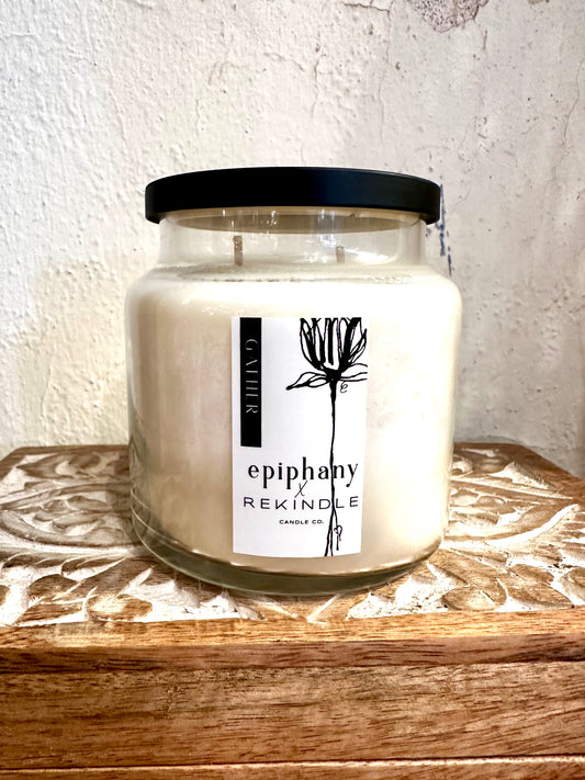 GATHER - EPIPHANY X REKINDLE CANDLES 16 OZ APOTHECARY JAR CANDLE
