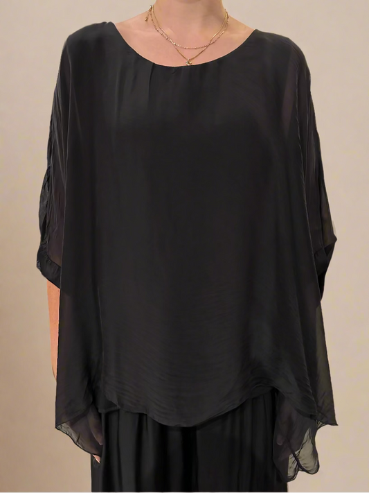 SHORT SLEEVE MARTINA SILK TOP by Cobblestone