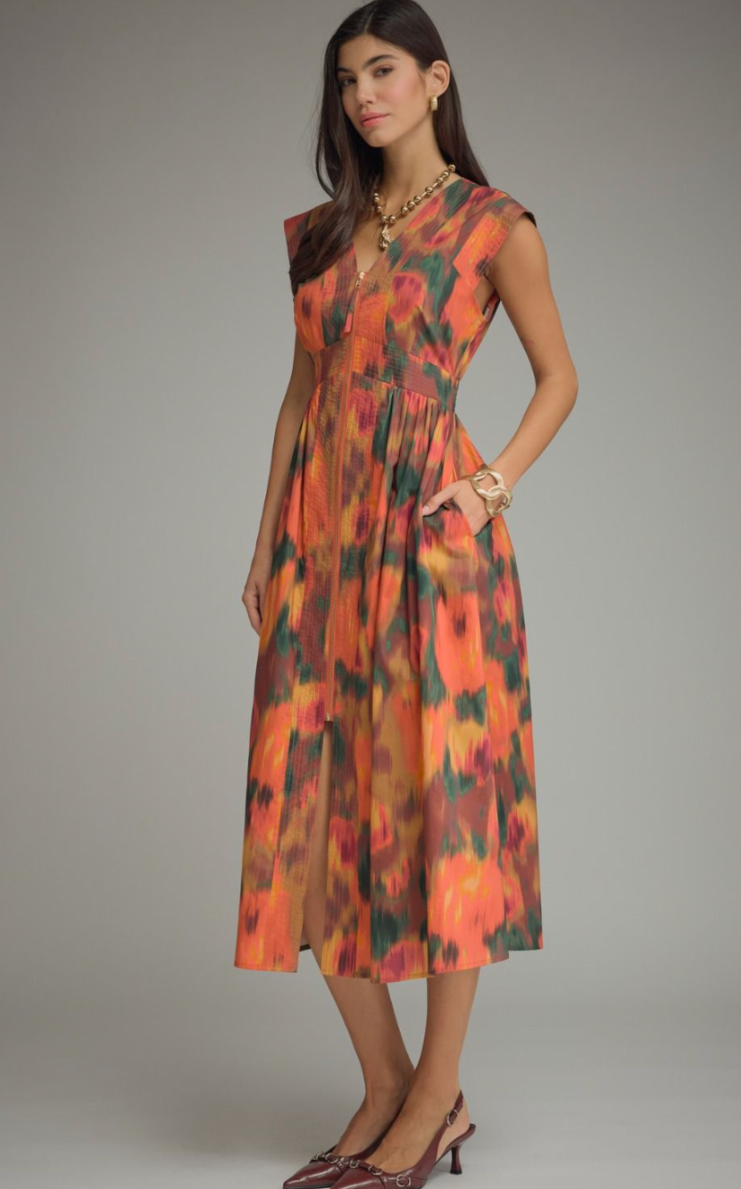 The Ember Bloom Midi Dress