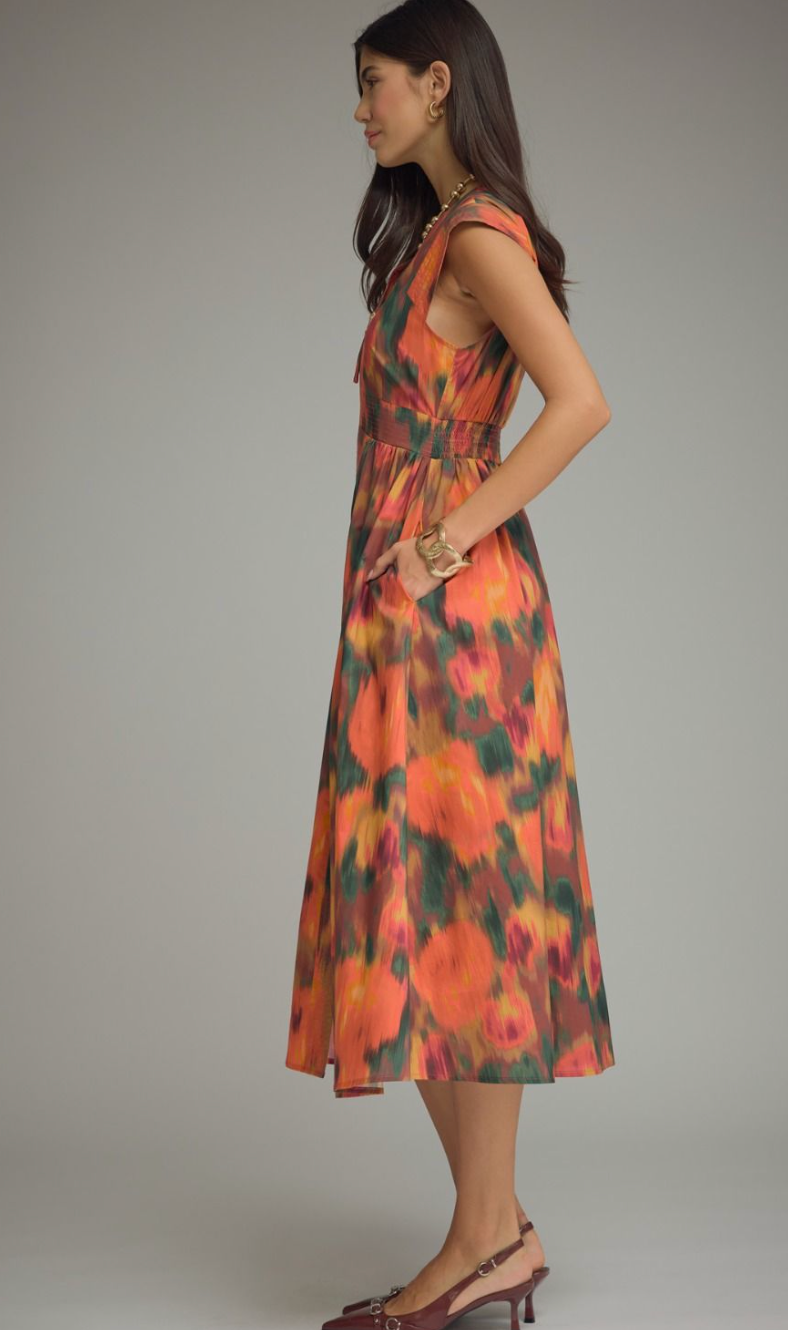 The Ember Bloom Midi Dress