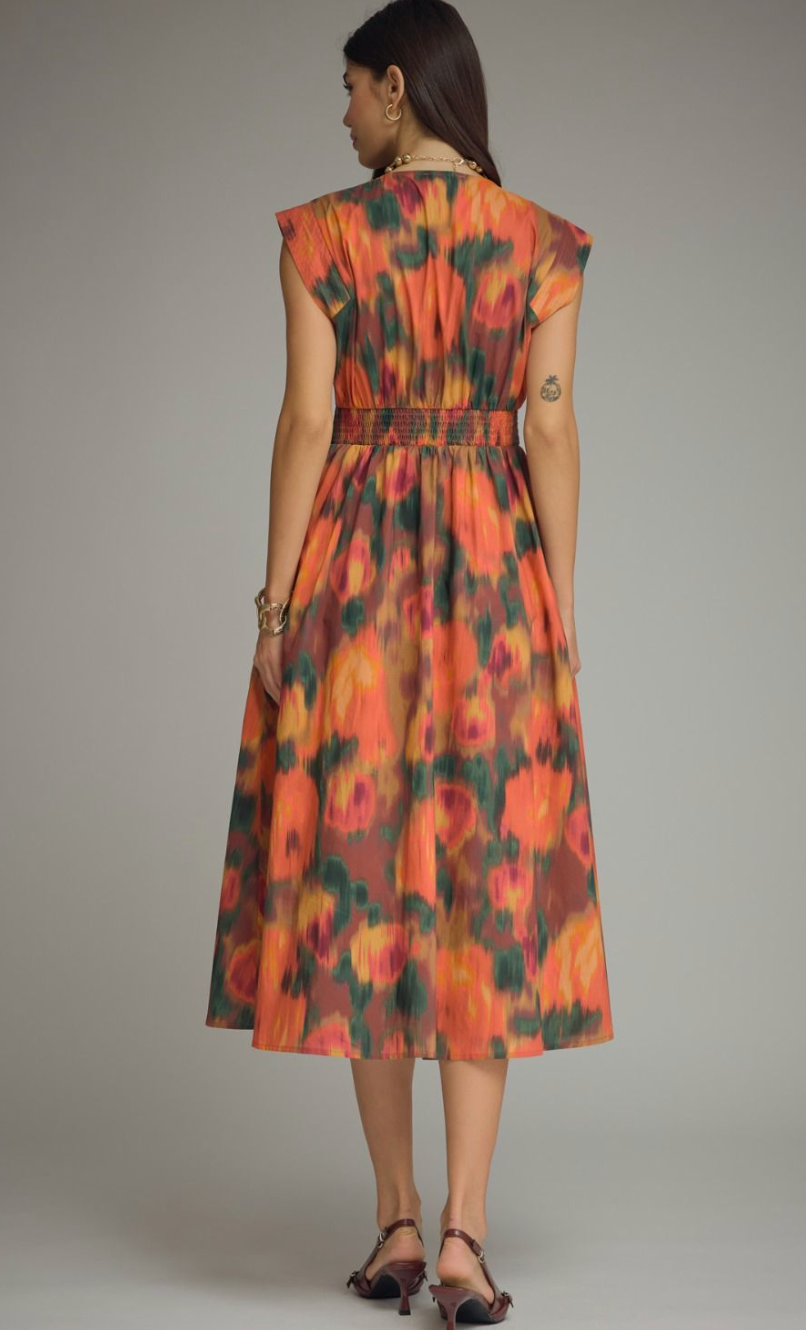 The Ember Bloom Midi Dress