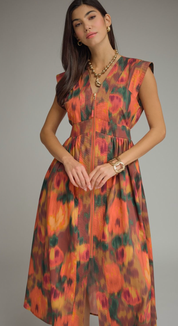 The Ember Bloom Midi Dress