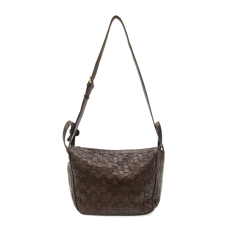 BRENNA WOVEN BOWLER SATCHEL