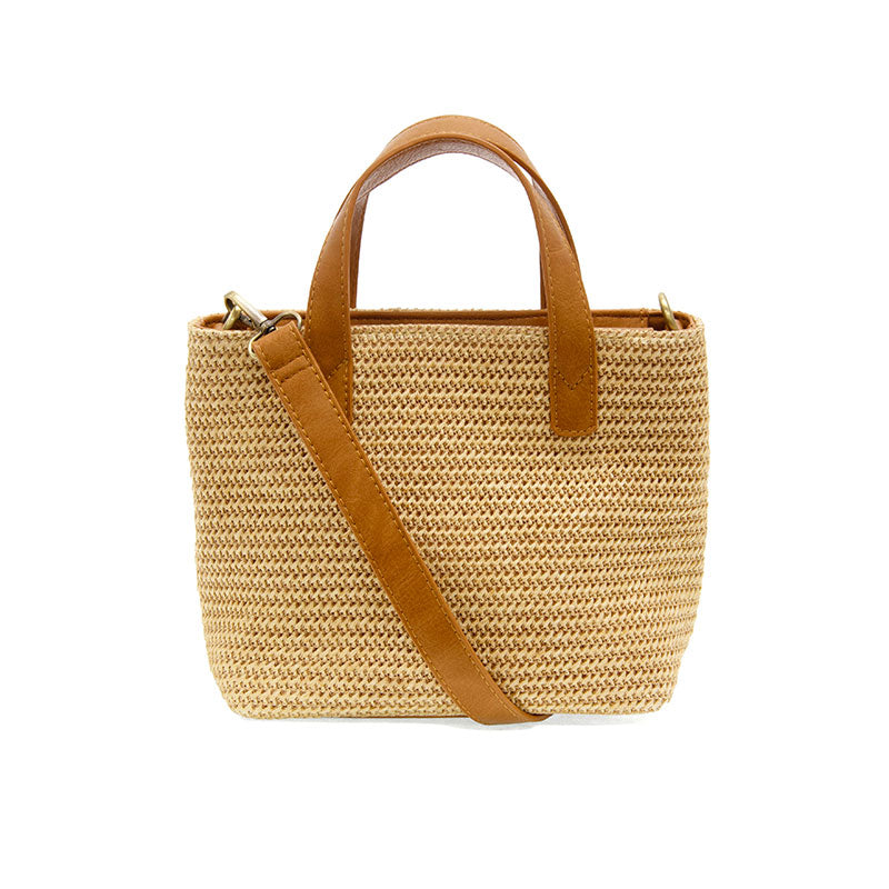 SIERRA SMALL STRAW CONVERTIBLE CROSSBODY TOTE