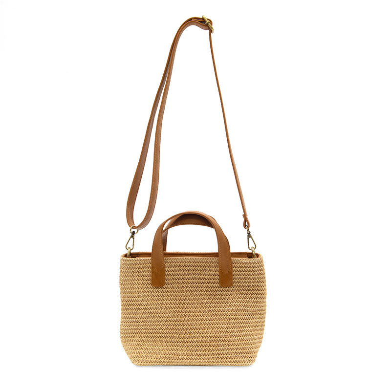 SIERRA SMALL STRAW CONVERTIBLE CROSSBODY TOTE