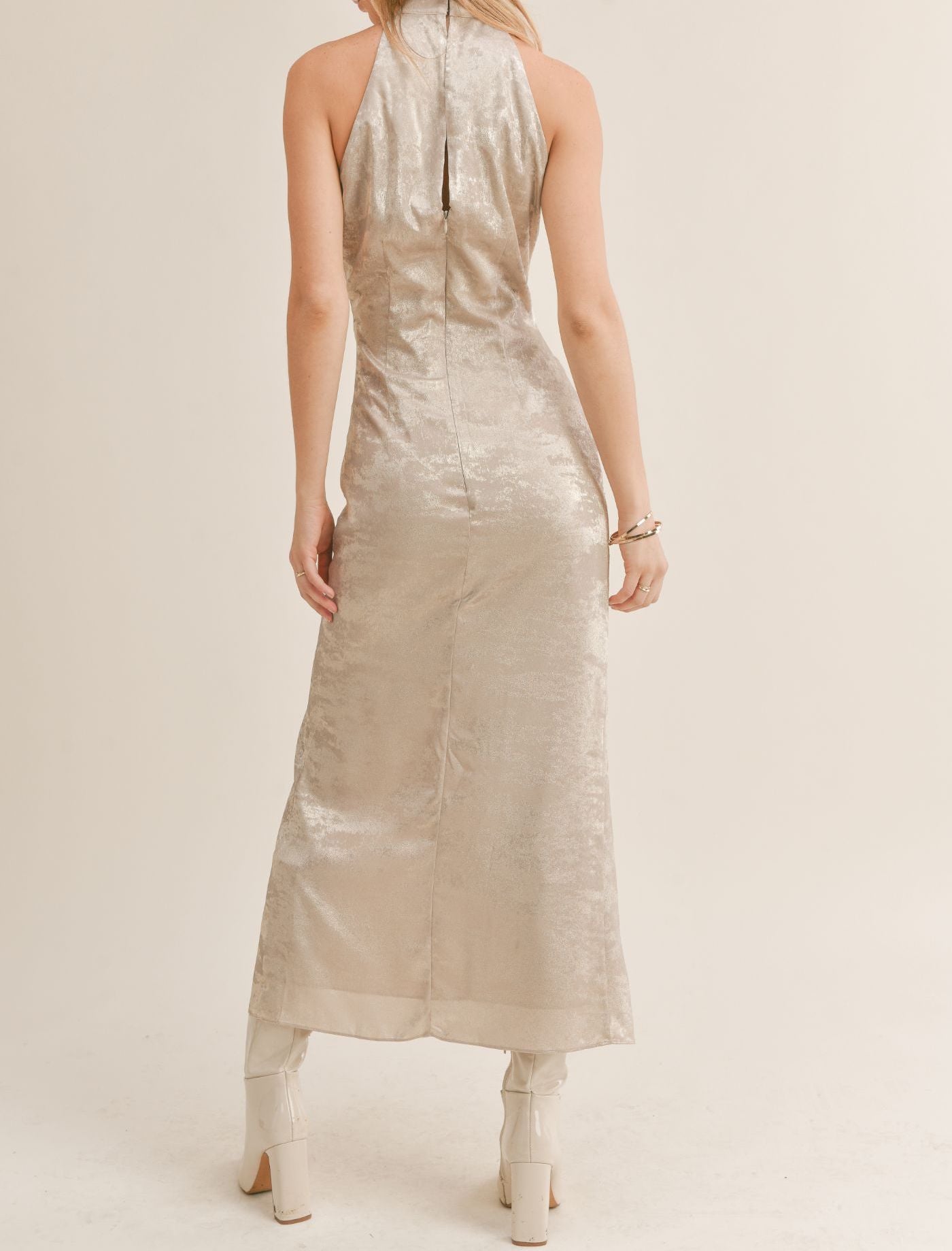 LUXE LIFE HALTER MAXI DRESS