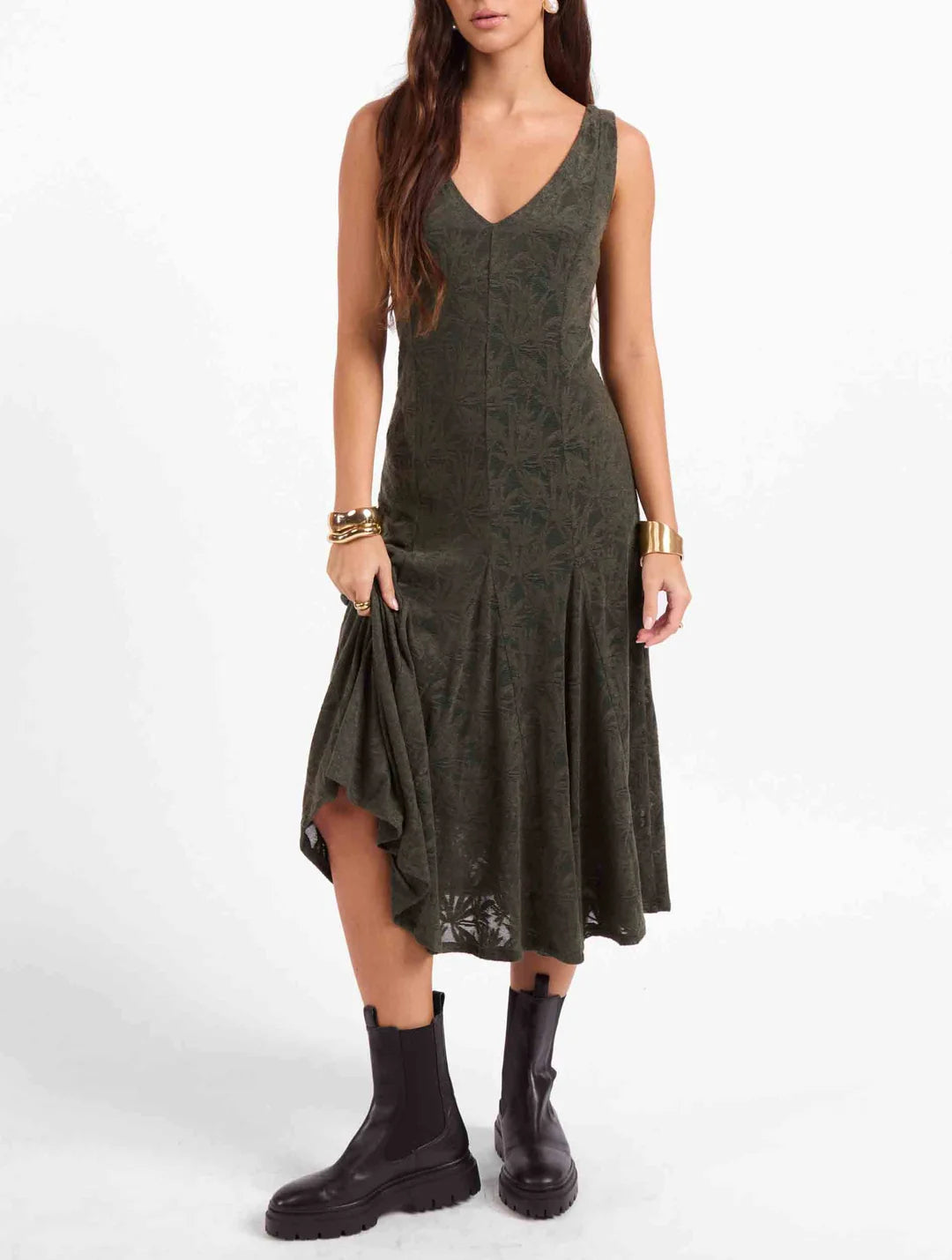 "SUGAR STEMS MIDI DRESS" by Sage The Label