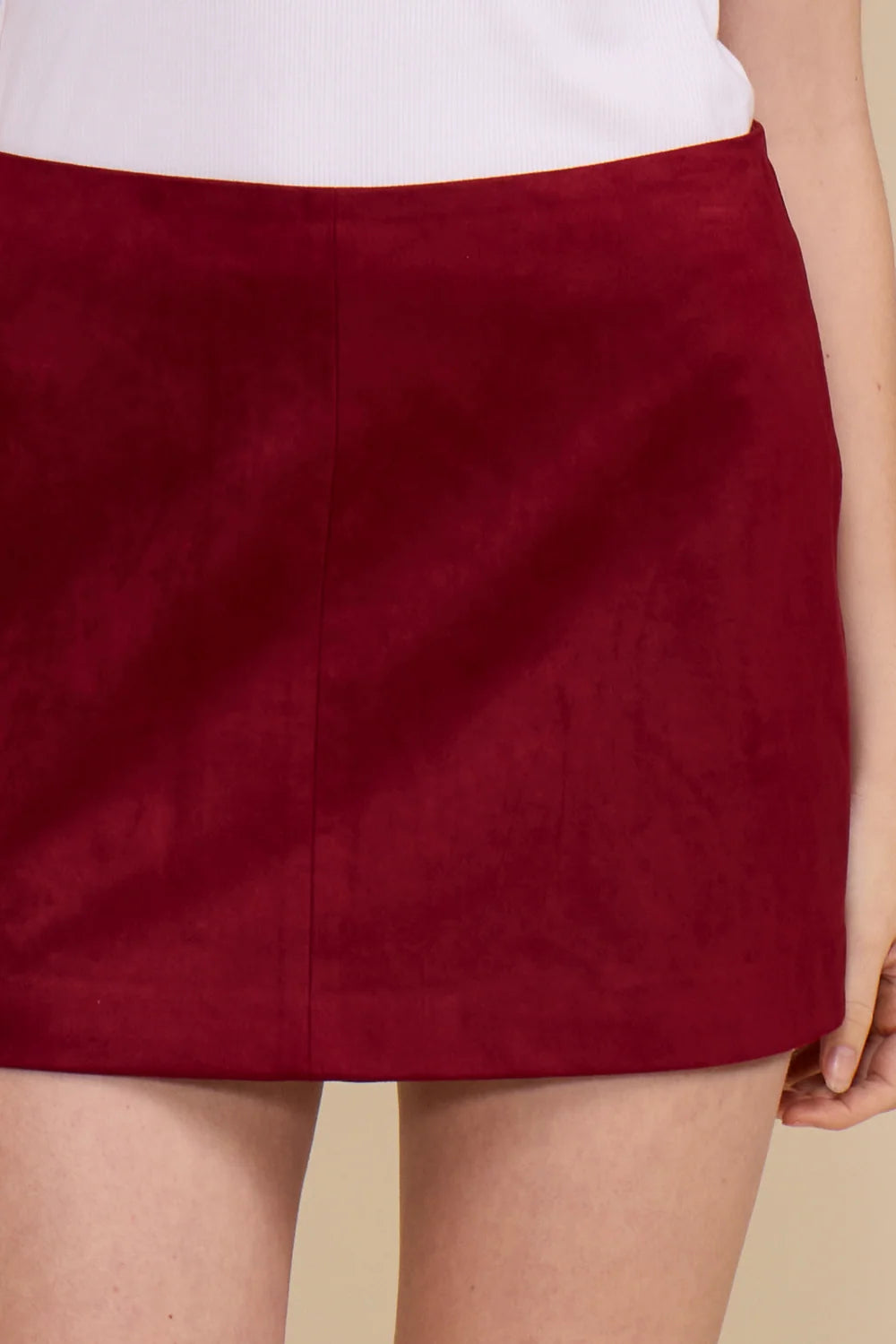 "LIAN MINI FAUX SUEDE SKIRT" by Lucy Paris