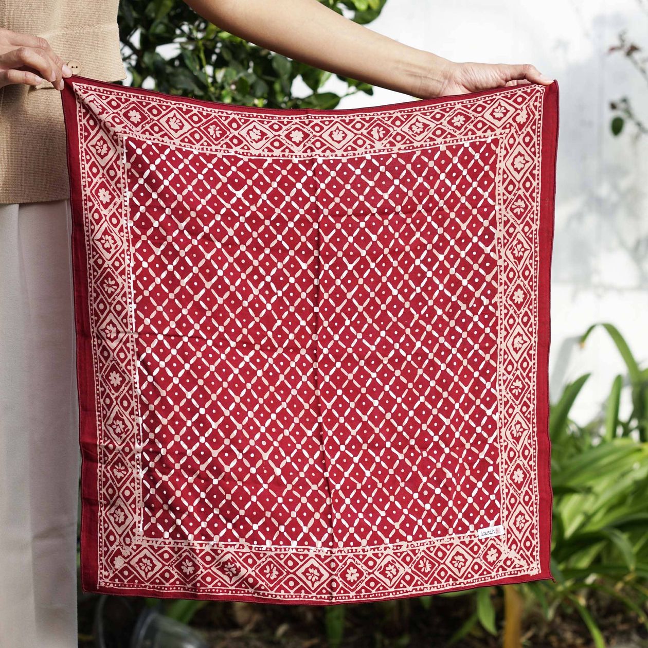 CRIMSON CROSS BATIK BANDANA