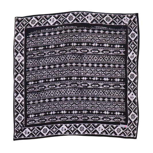 BLACK AND WHITE HAND DYED BATIK BANDANA