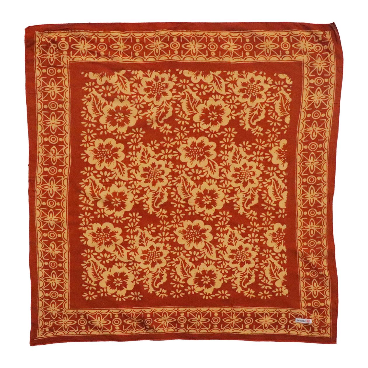 LARGE AUBURN ORANGE BATIK BANDANA