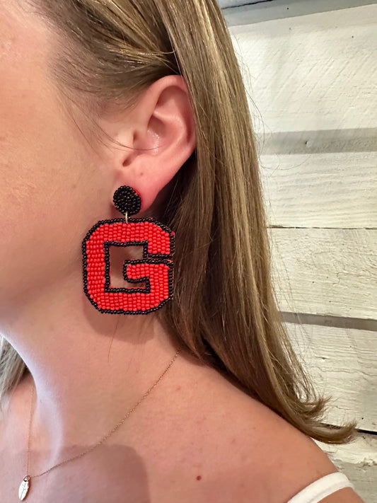 GAME DAY "G" LETTER EARRINGS