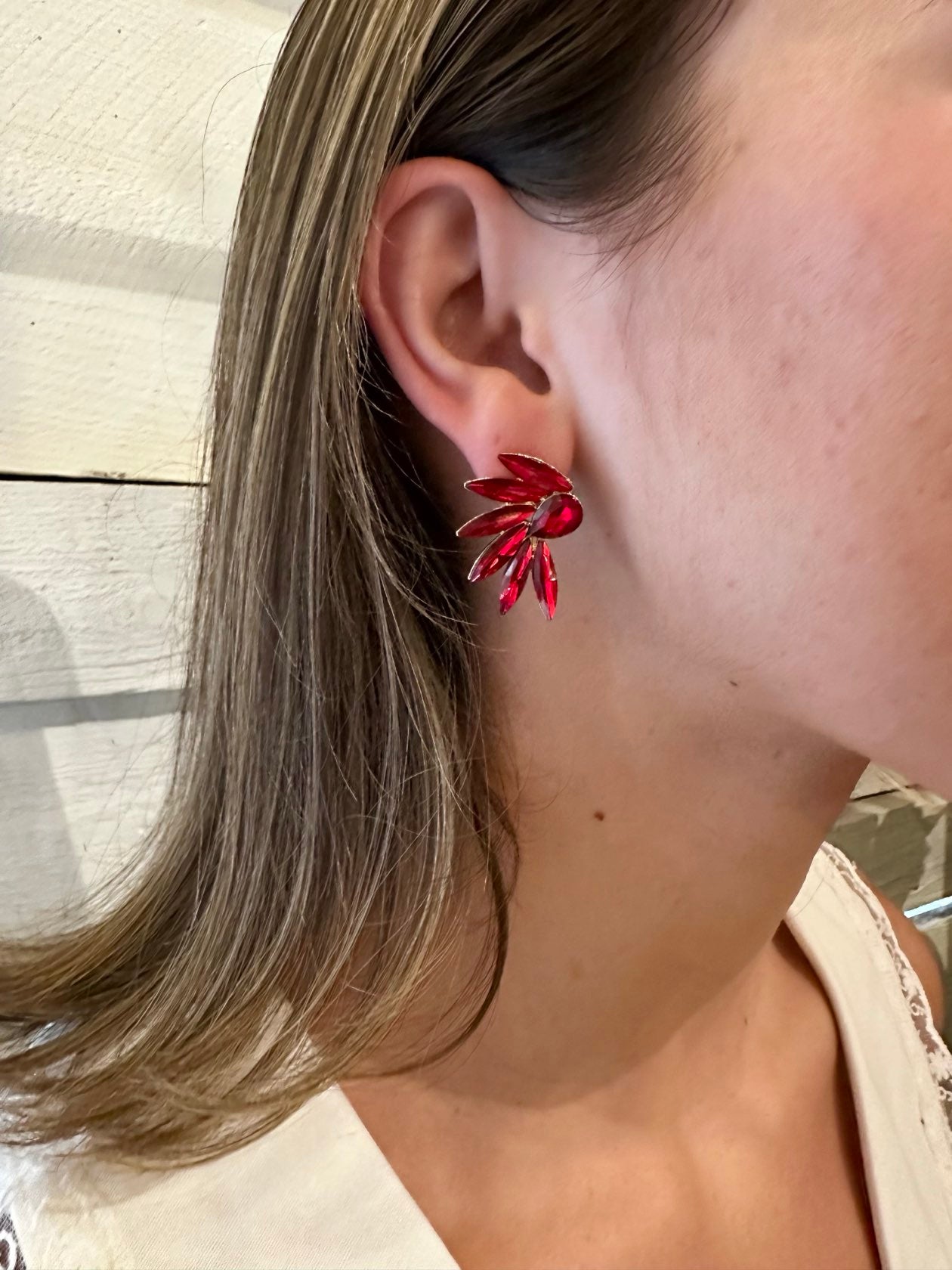 FACETED MARQUISE WING EARRINGS