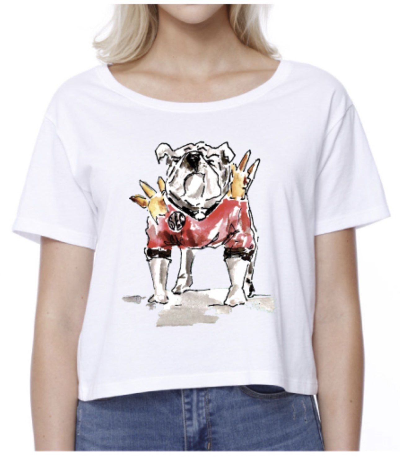 SAVAGE BULLDOG SHORT SLEEVE T-SHIRT by LEAH LATURELL ART