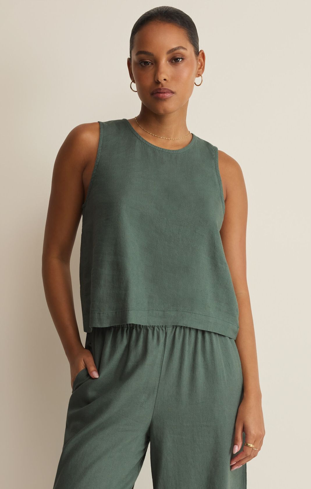 Green sleeveless top