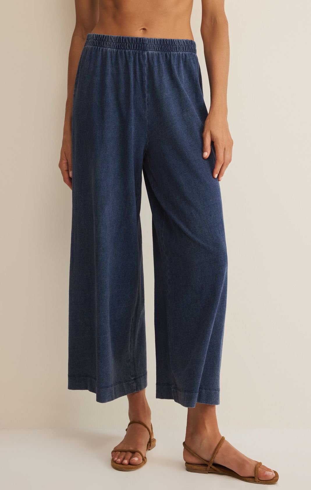 blue wide leg pant