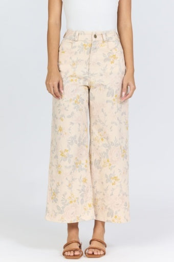 AUDREY CROPPED MULTI PRINT DENIM JEANS by Dear John