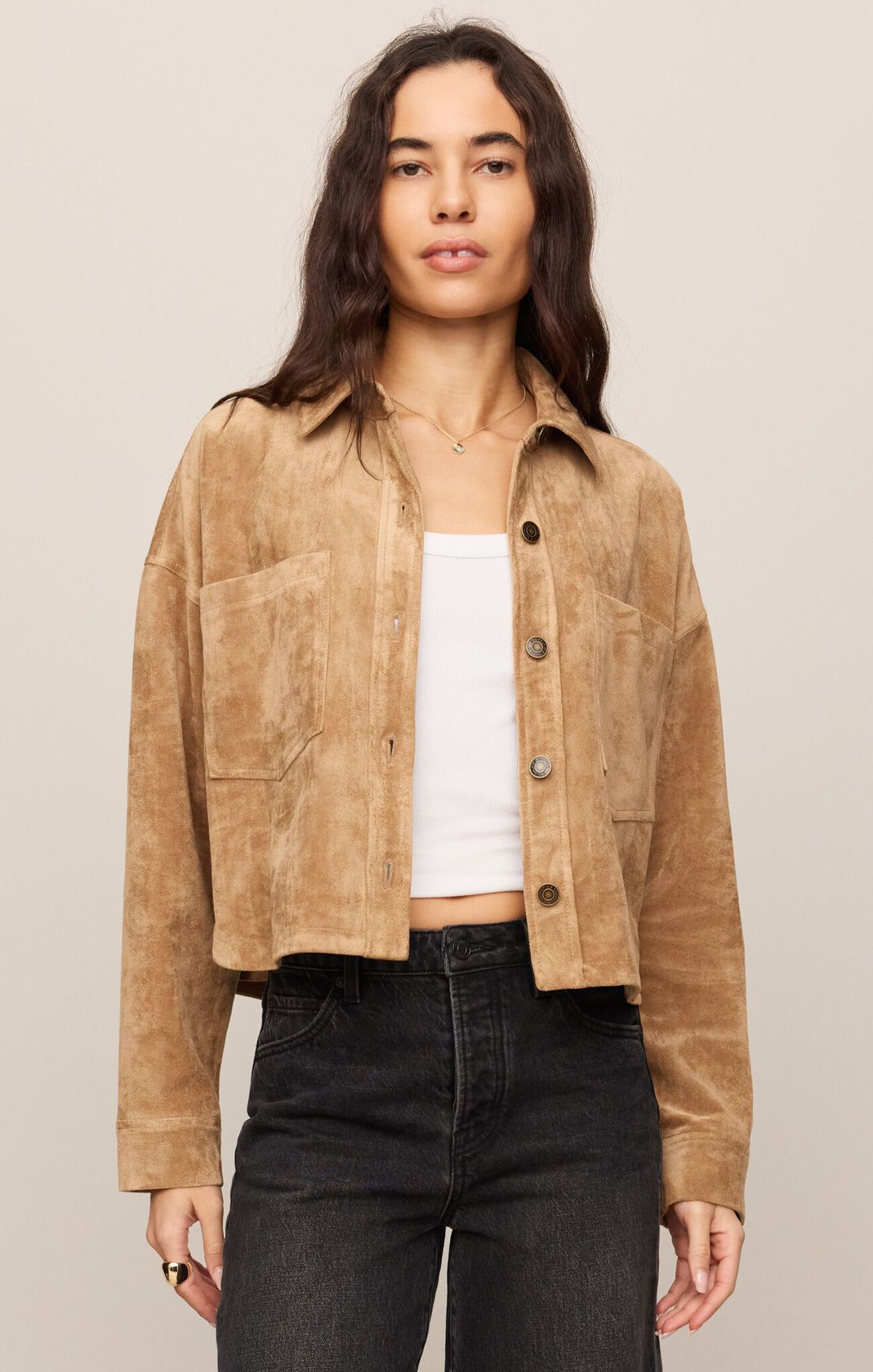 "ALL DAY CROPPED SUEDE JACKET" by Z Supply