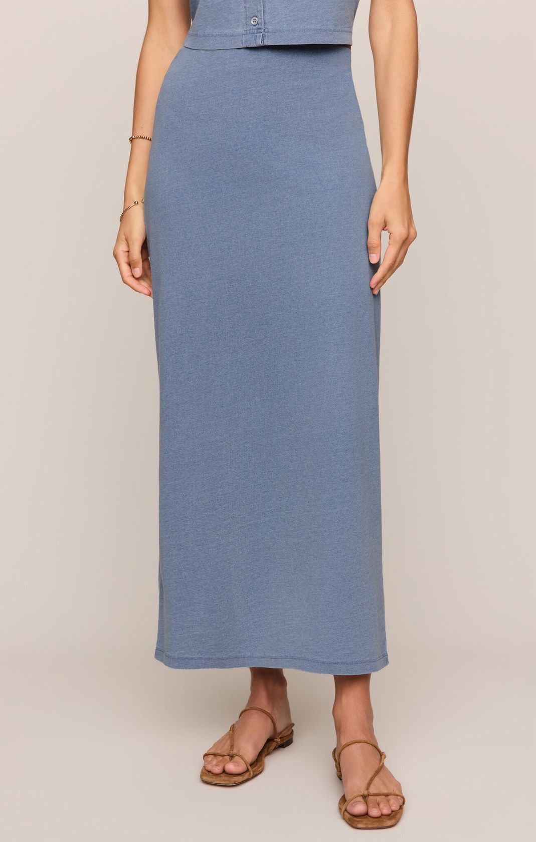 GAIL JERSEY DENIM MIDI SKIRT by Z Supply