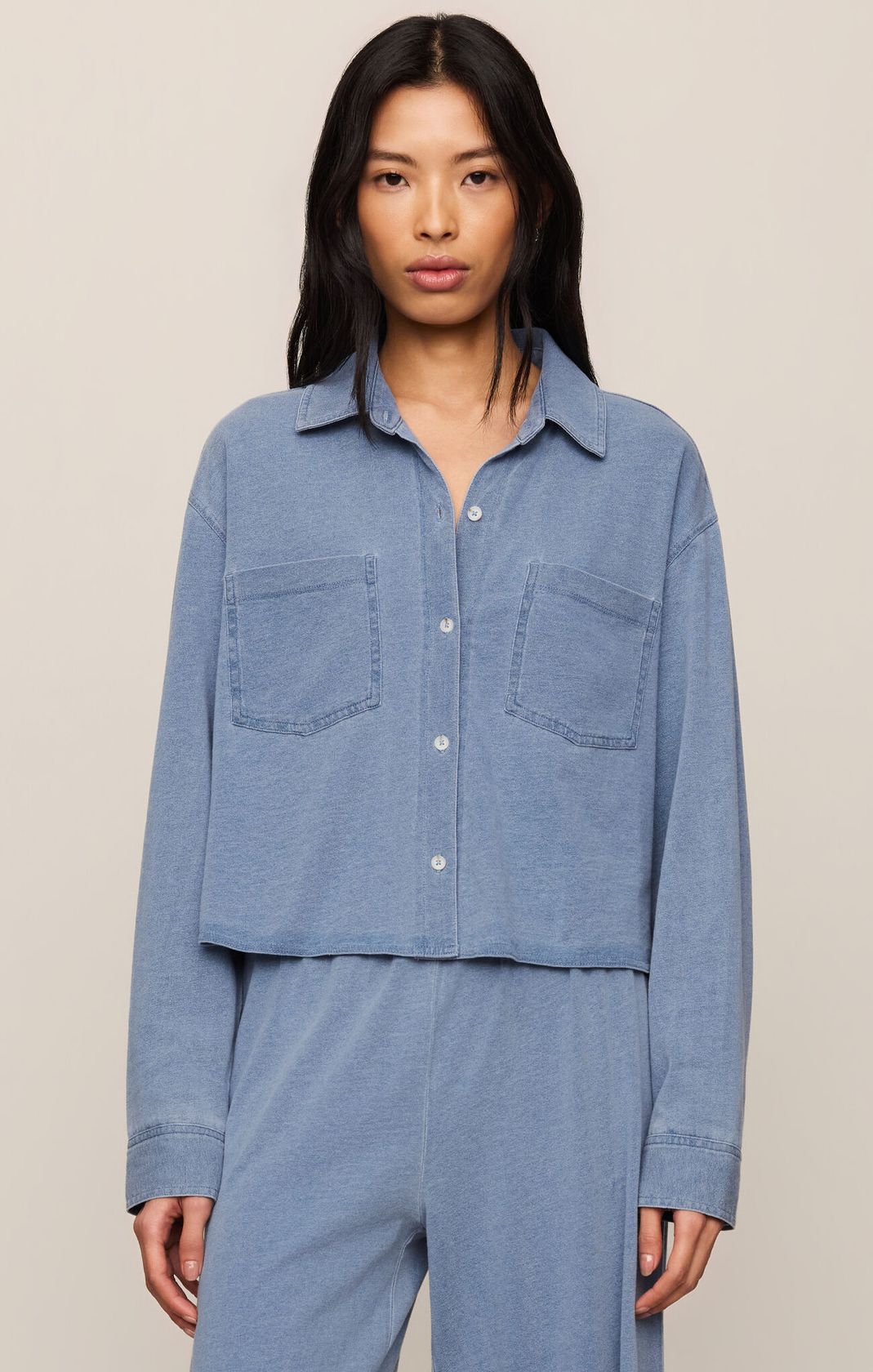 REESE JERSEY DENIM BUTTON UP by Z Supply