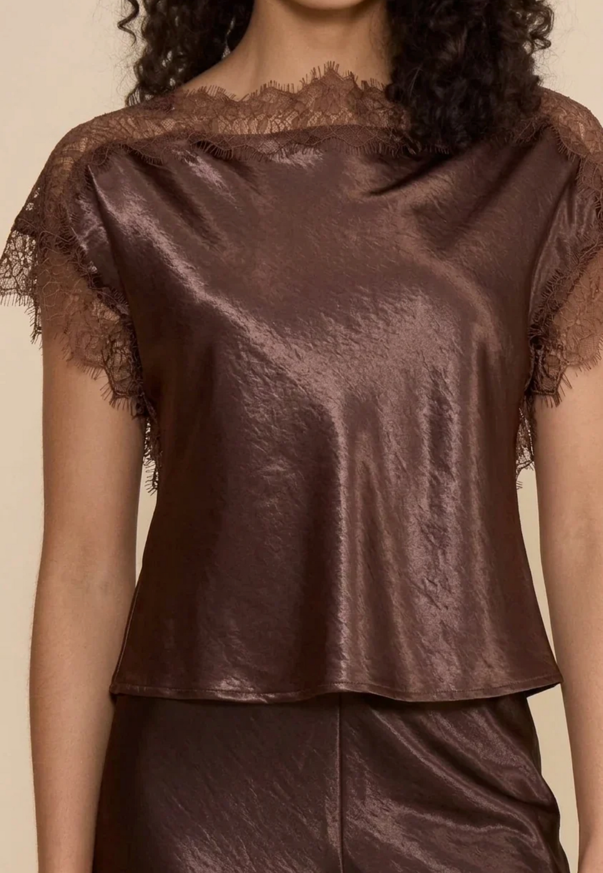 CHRIS LACE TRIM TOP by Lucy Paris