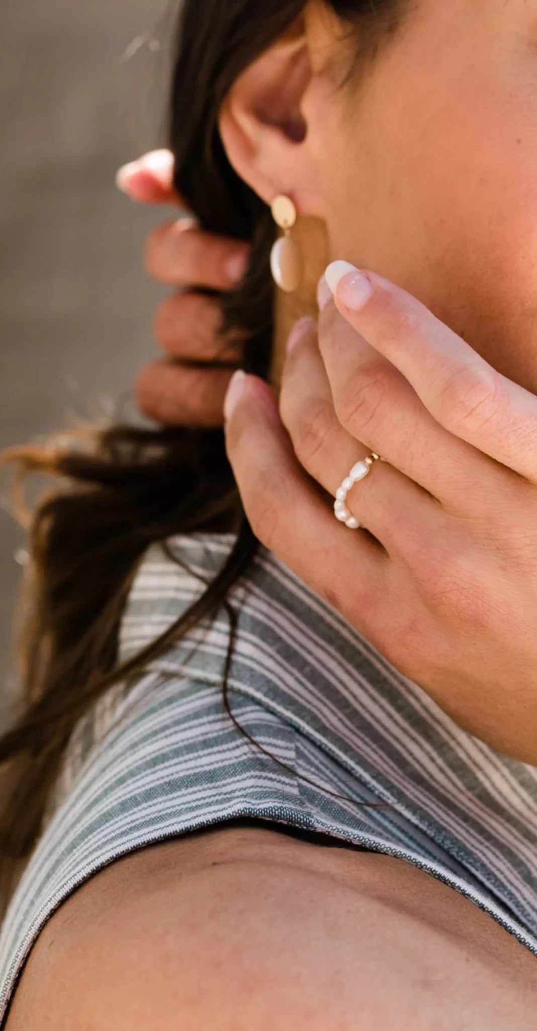PEARL BEADED RING by Able