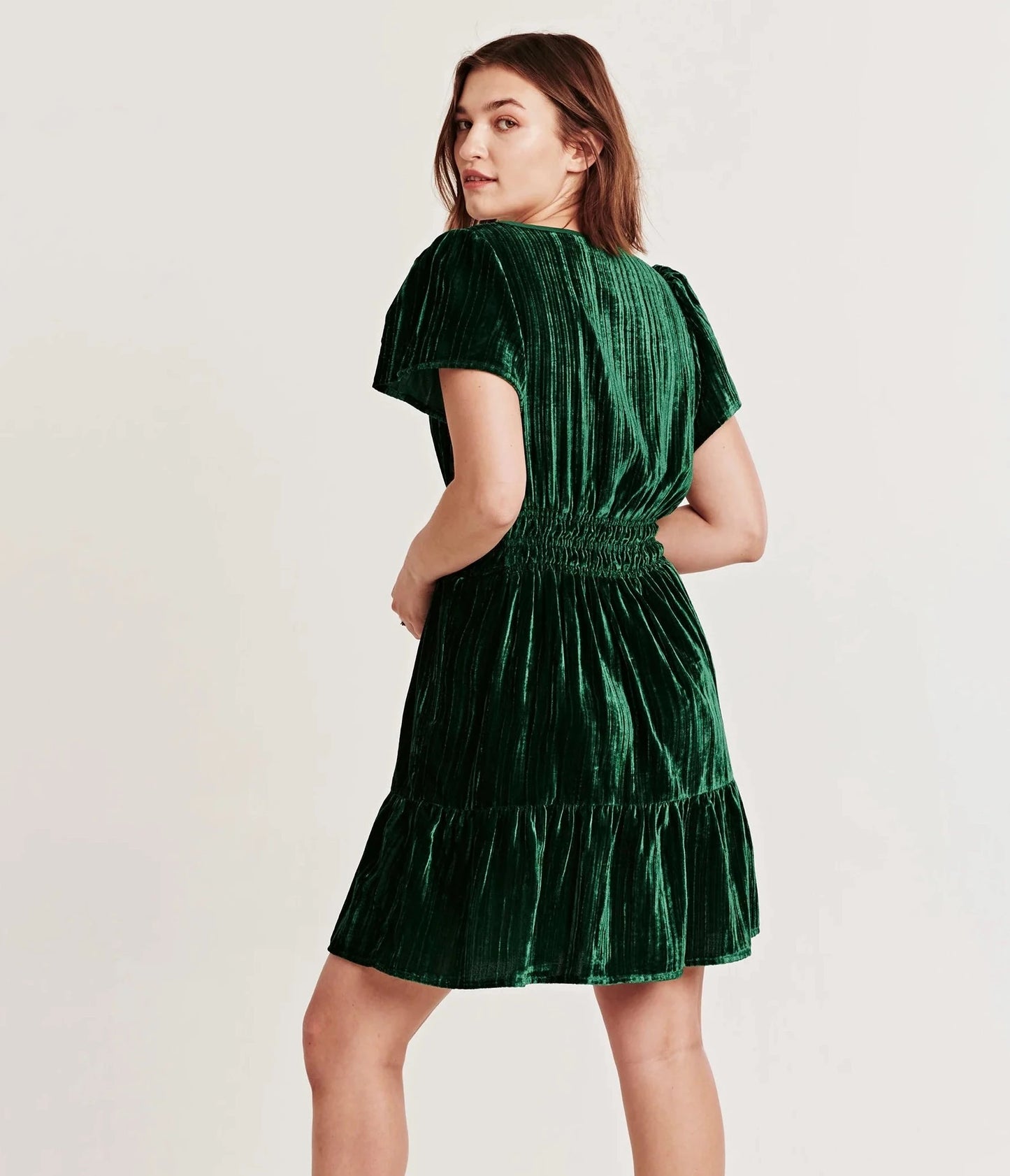 KARIANA VELVET TIERED MINI DRESS