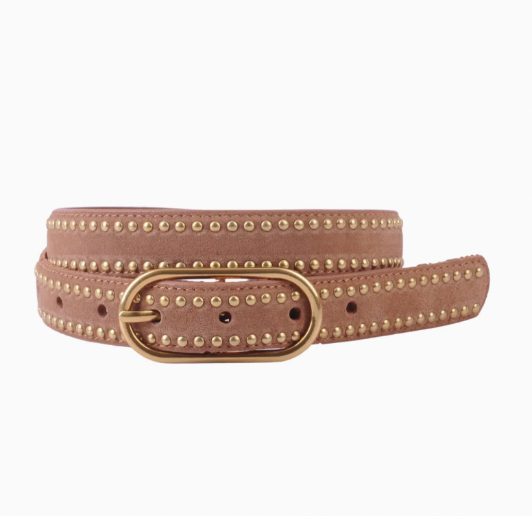 LEATHER BELT WITH BUTTON DETAIL