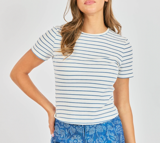 Striped shirt on a with a blurred background