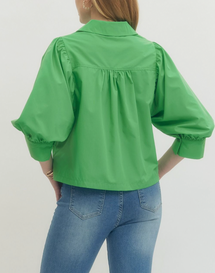 GREEN SPRING SHIRT. KELLY GREEN. MASTERS