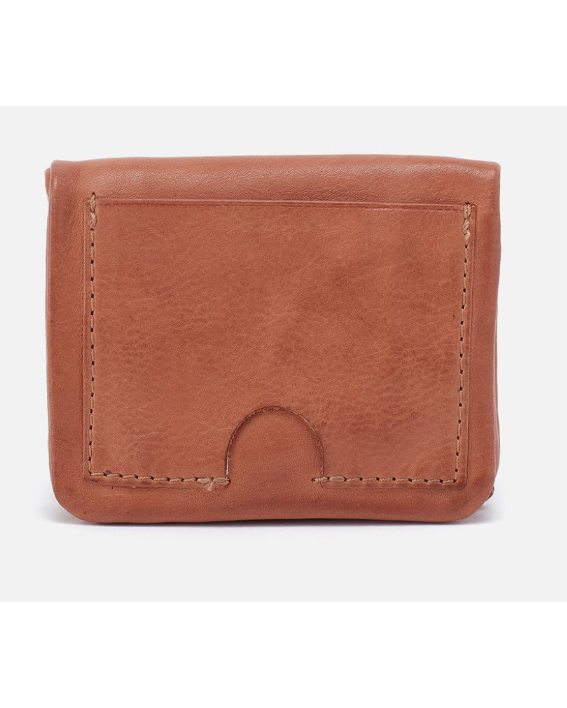 Brown leather wallet on a white background