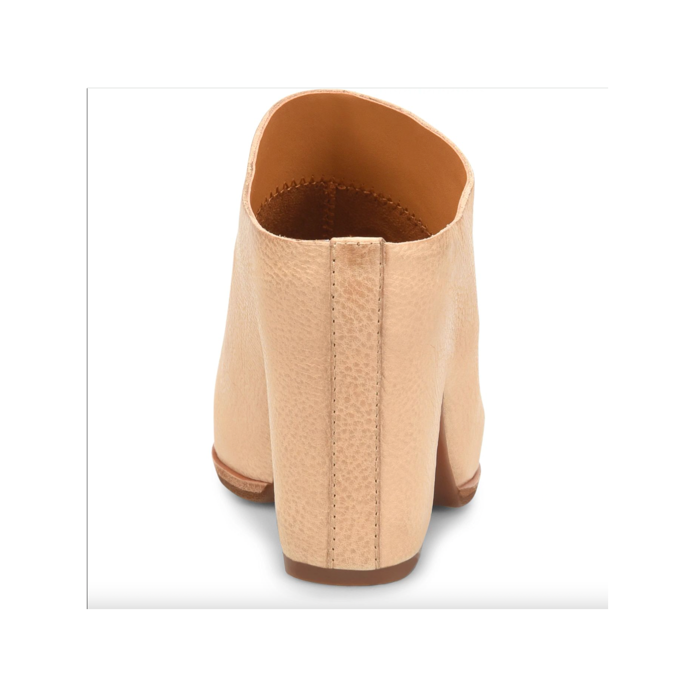 Beige high-heeled shoe on a white background