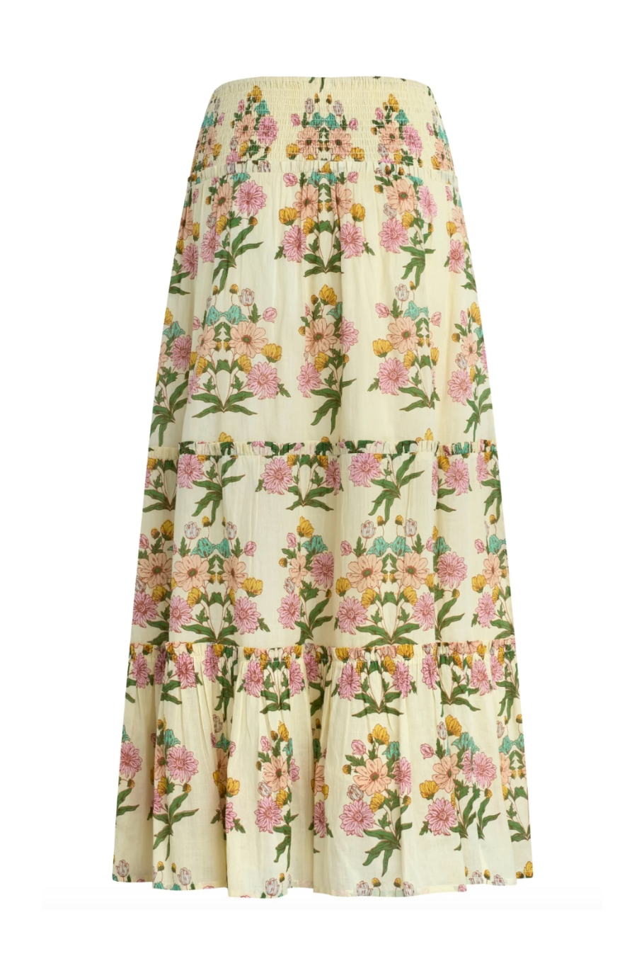 Floral patterned skirt on a white background