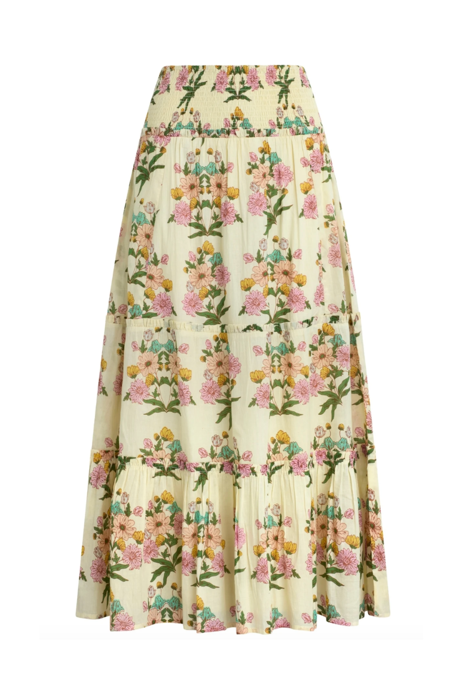 Floral print skirt on a white background