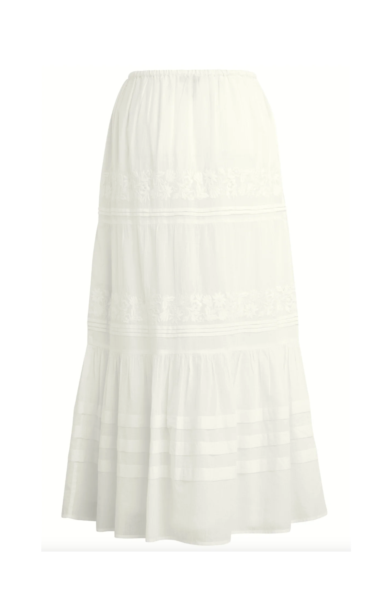 White pleated skirt on a white background
