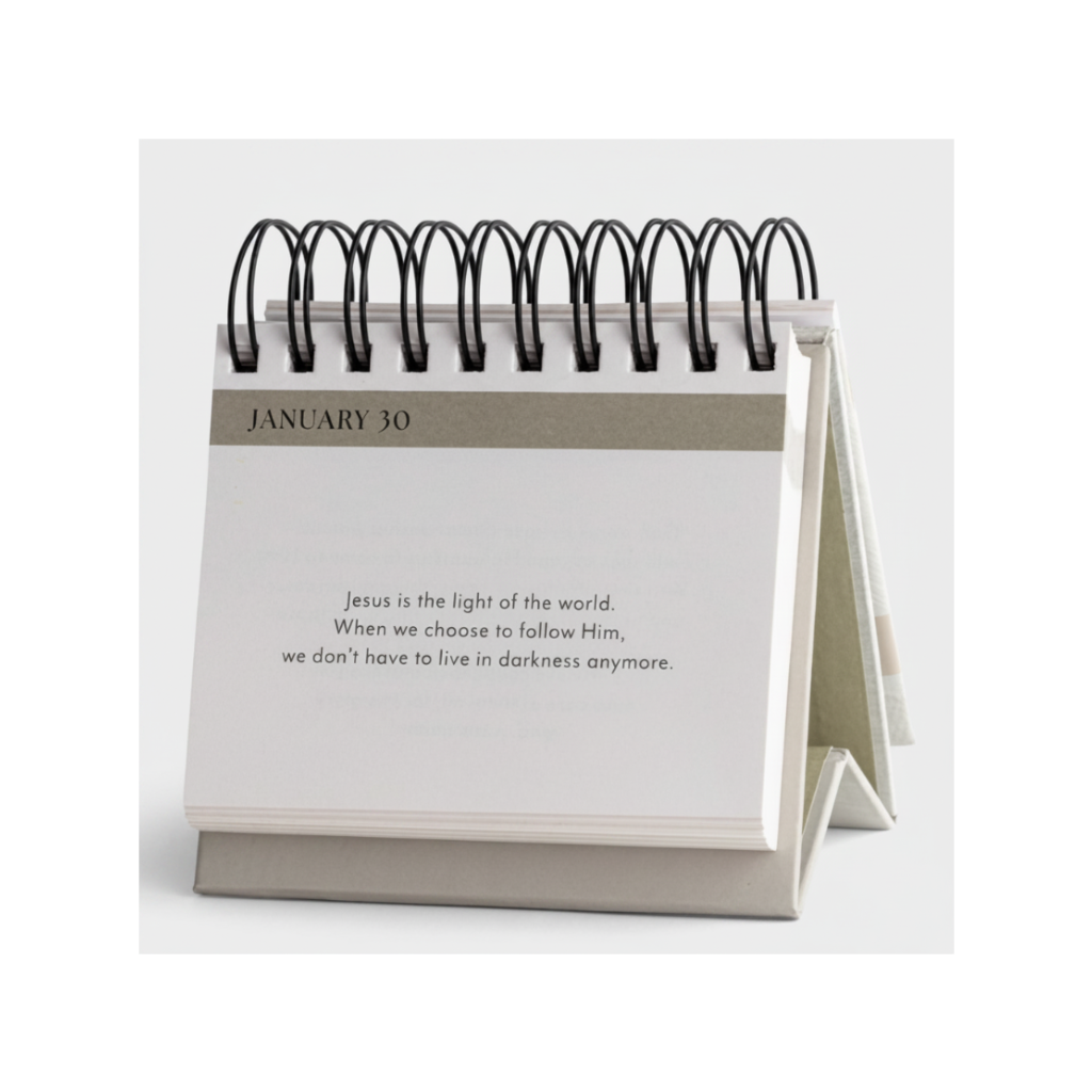 Desk calendar with a quote on a white background