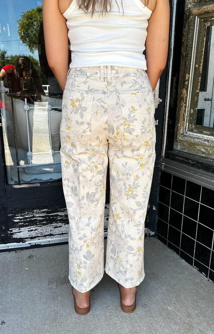 AUDREY CROPPED MULTI PRINT DENIM JEANS by Dear John