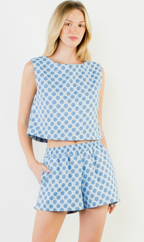 polka dot shorts set