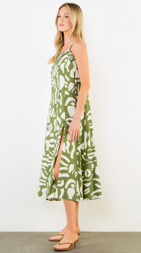 "NARROW ROAD" MIDI DRESS