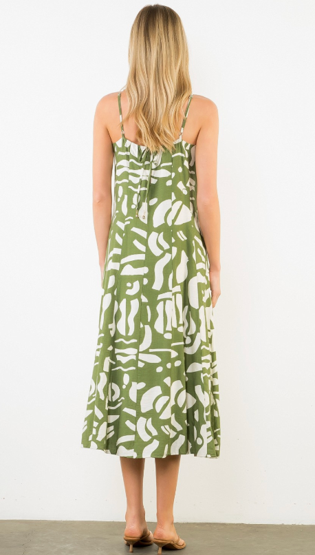 "NARROW ROAD" MIDI DRESS