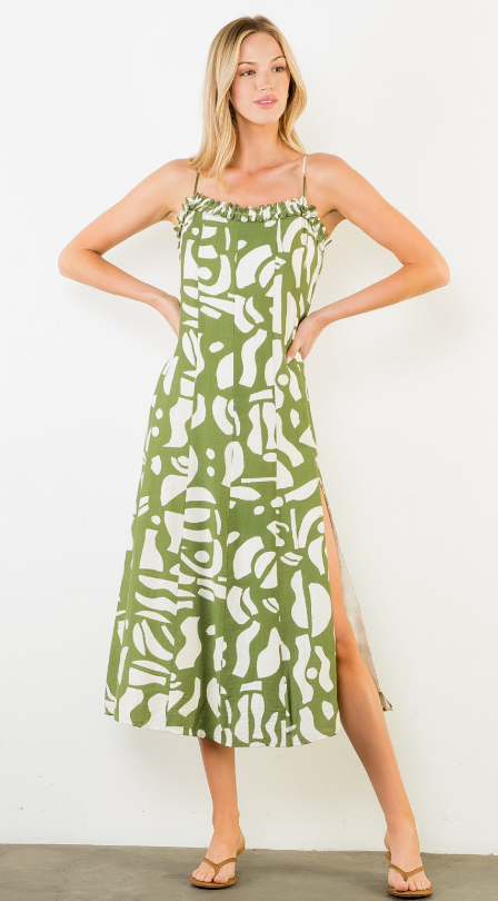 "NARROW ROAD" MIDI DRESS