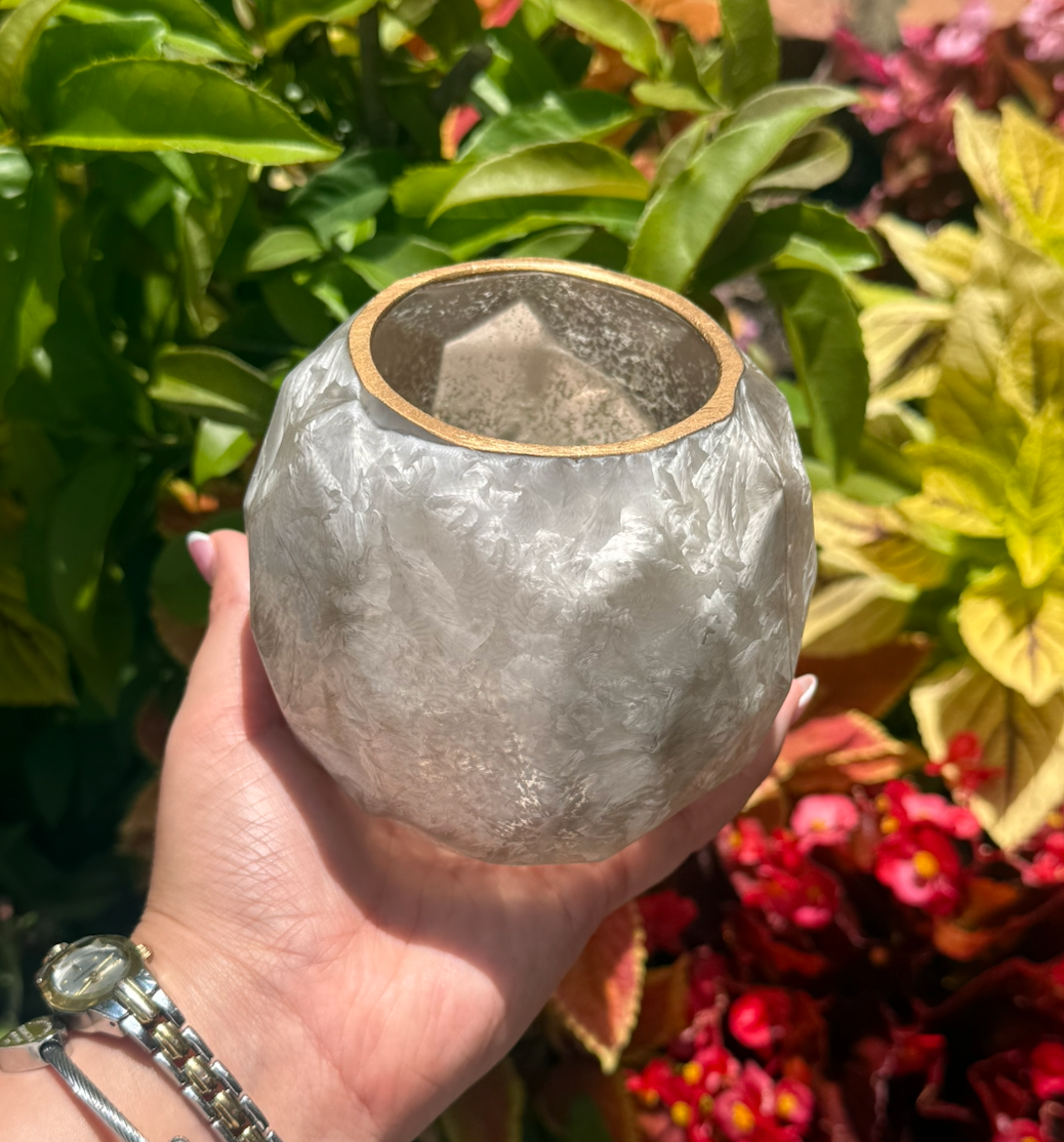 Silver Glass Votive